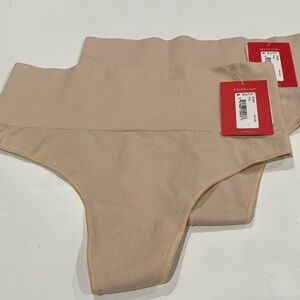 NWT SPANX High-Waisted Thong in Nude Set of 2